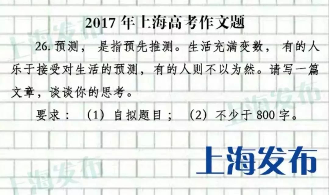 上海过去20年高考作文题一览！有你考过的吗？